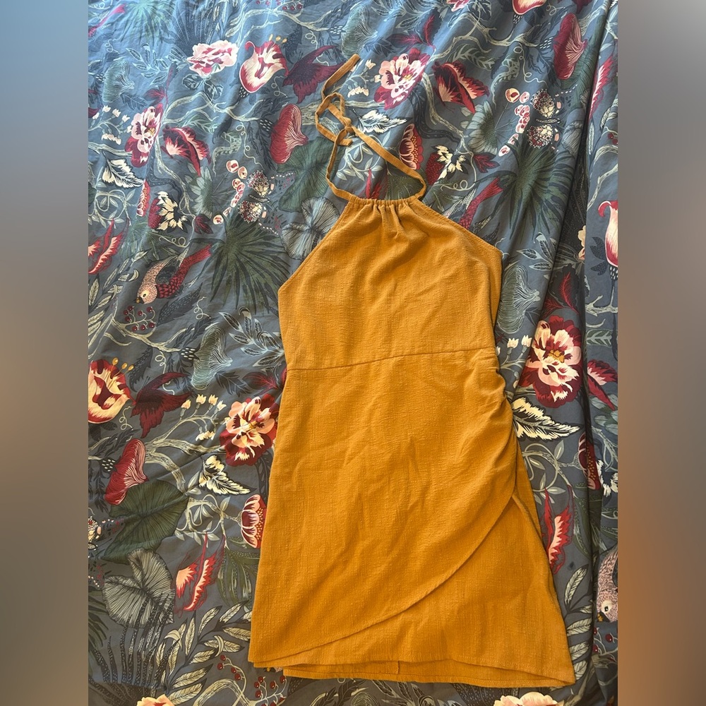 Forever 21 Mustard Halter Mini Dress
